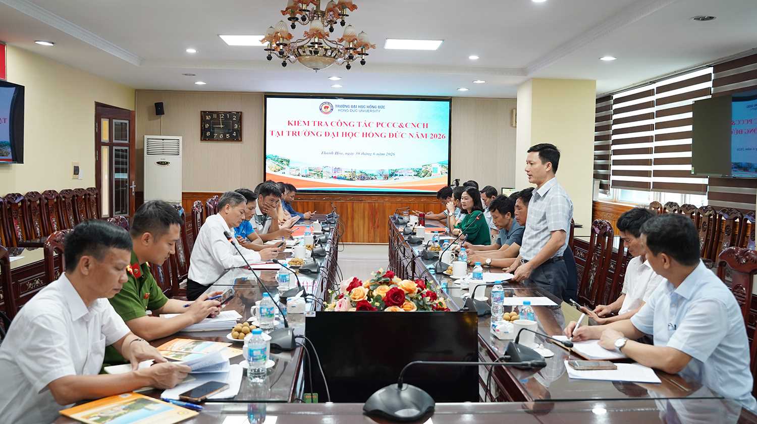 Kiểm tra công tác phòng cháy, chữa cháy và cứu nạn, cứu hộ tại Trường Đại học Hồng Đức